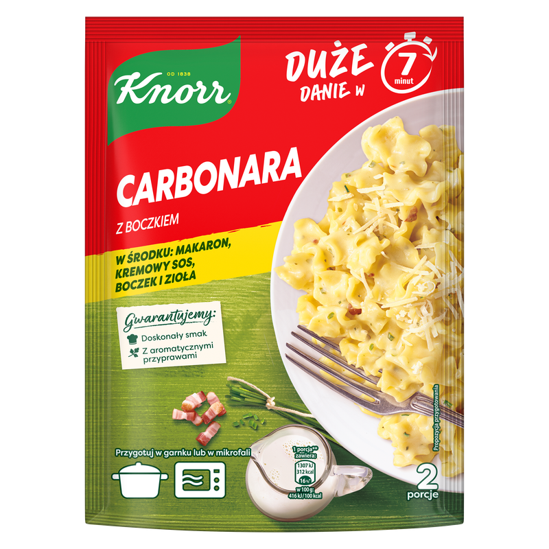 Knorr Pasta pełna smaku Carbonara z boczkiem 153g