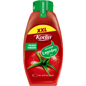 Ketchup Łagodny XXL w Butelce Bez konserwantów i Glutenu - Kotlin 950 g X6