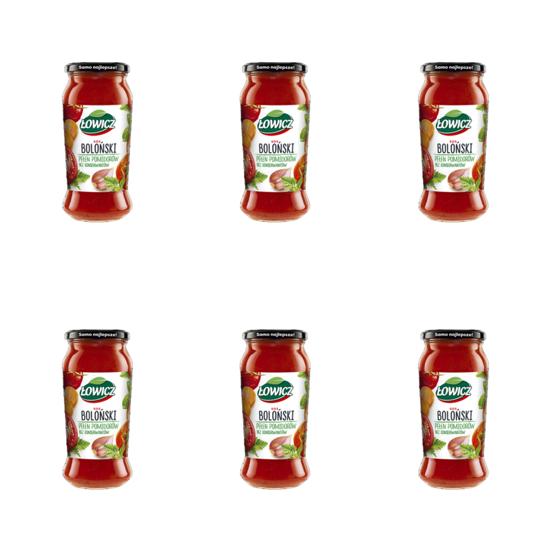 Łowicz Sos Boloński w Słoiku - Pomidorowy do Makaronu Spaghetti Włoski 500g X6