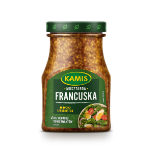 Kamis Musztarda Francuska Ziarnista Średnio Ostra do Mięs Serów Sosów 185 g X8