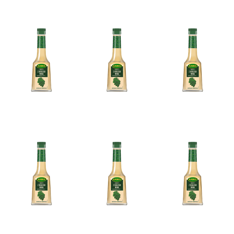 Kamis Ocet Winny z Białego Wina do Sosów Sałatek Surówek Marynat - 250ml X6