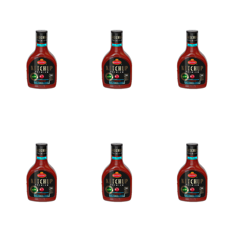 Roleski Ketchup pikantny Premium bez dodatku cukru 425g X6