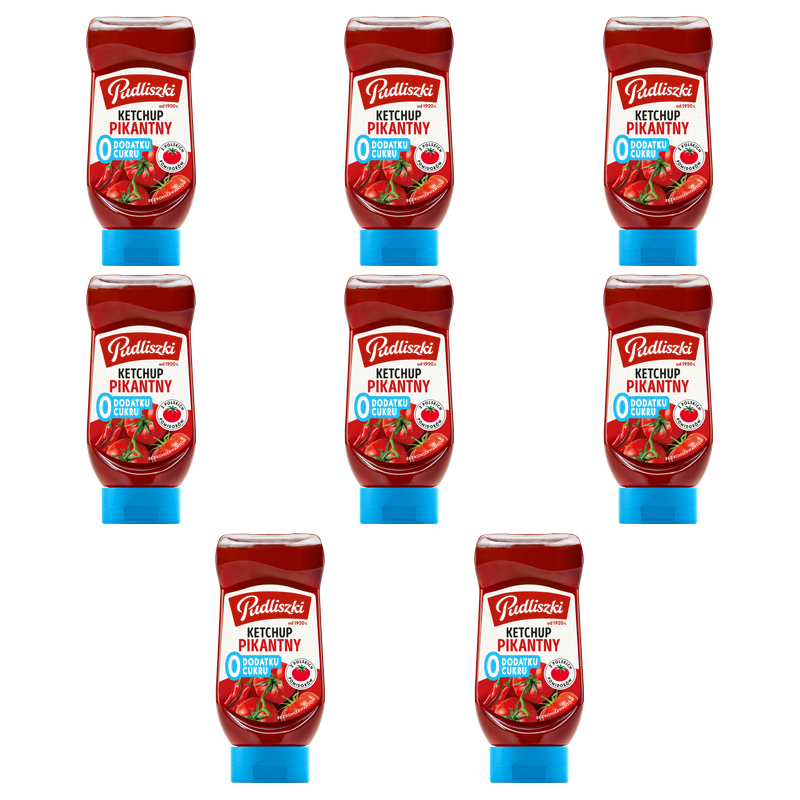 Pudliszki Ketchup pikantny zero cukru 440g X8