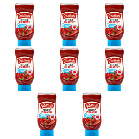 Pudliszki Ketchup pikantny zero cukru 440g X8