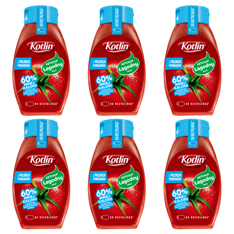 Kotlin Ketchup łagodny 60% mniej kalorii 420 g X6