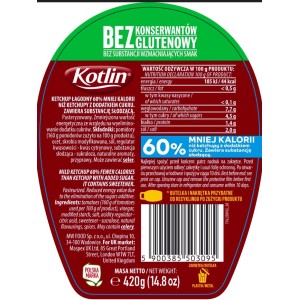 Kotlin Ketchup łagodny 60% mniej kalorii 420 g X6