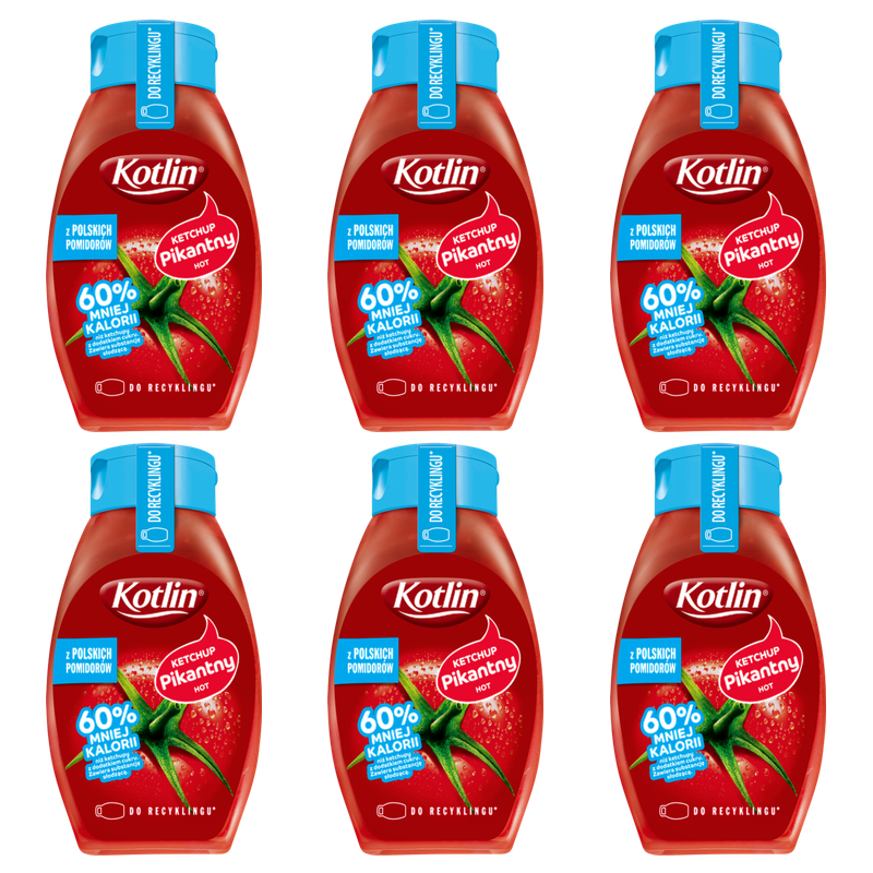 Kotlin Ketchup pikantny 60% mniej kalorii 420 g X6
