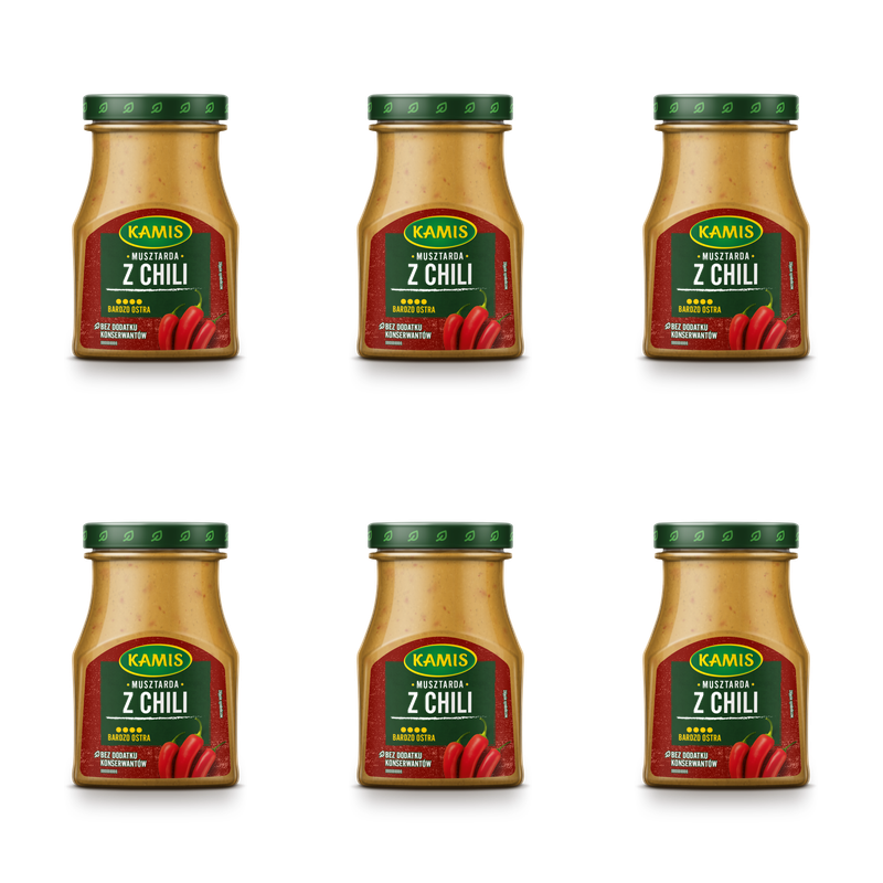 Kamis musztarda STRONG z chili ciętym 185g X6