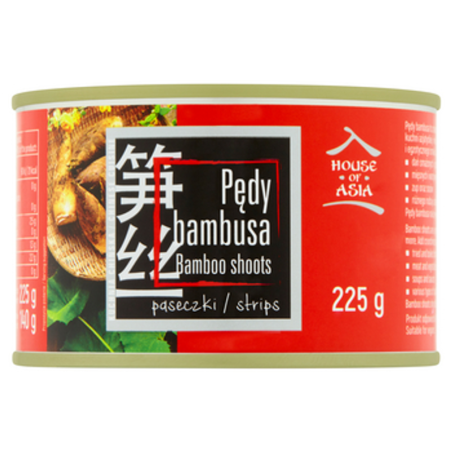 Pędy Bambusa w Puszce Paseczki Bamboo Shoots w Zalewie - House of Asia 225g