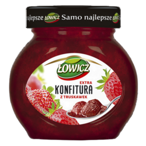 Łowicz Konfitura extra z truskawek o obniżonej zawartości cukrów 240 g X8