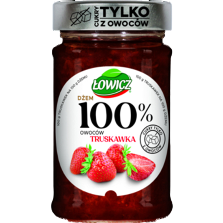 Łowicz Dżem 100% z owoców truskawka 210 g