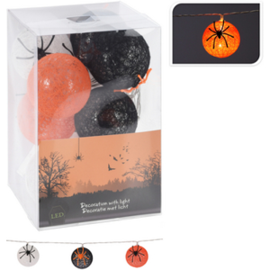Łańcuch Halloweenowy z kulami rafia 6cm 10szt