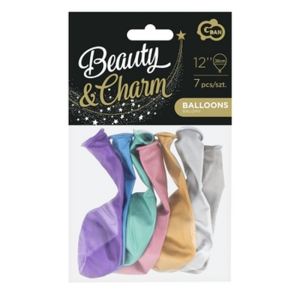 Balony Beauty Charm, platynowe mix 12/ 7 szt.