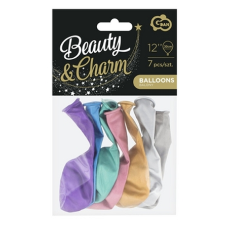 Balony Beauty Charm, platynowe mix 12/ 7 szt.
