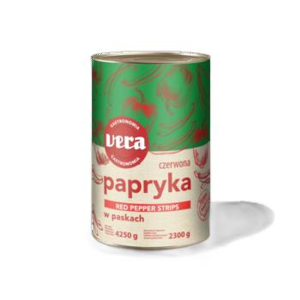 Papryka czerwona konserwowa w paskach, w zalewie 4250/2300 g Vera