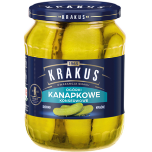 Krakus Nasze Pikle Ogórki kanapkowe konserwowe w plastrach 670 g X6