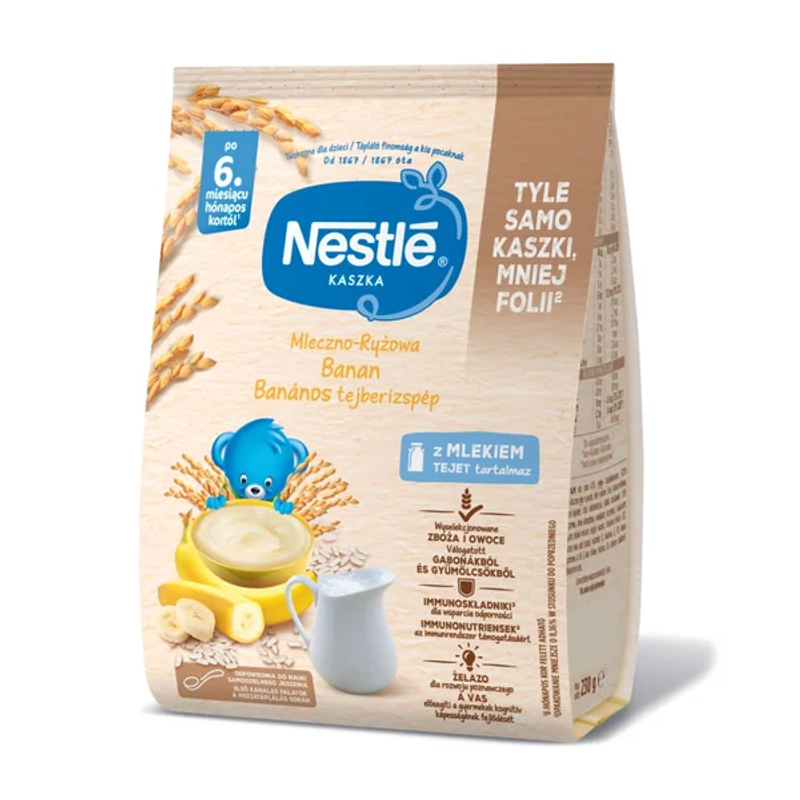 NESTLE Kaszka mleczno-ryżowa banan po 6 miesiącu 230 g