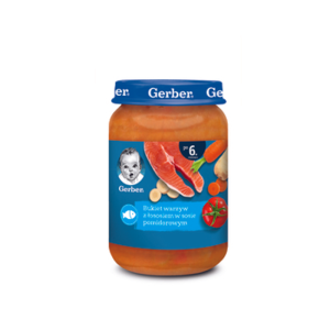 Gerber Bukiet warzyw z łososiem w sosie pomidorowym po 6 miesiącu 190 g