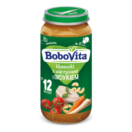 BoboVita Kluseczki z warzywami i indykiem po 12 miesiącu 250 g