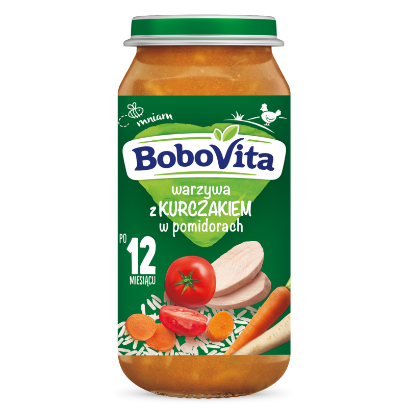 BoboVita Warzywa z kurczakiem w pomidorach po 12. miesiącu 250 g
