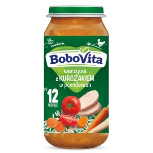 BoboVita Warzywa z kurczakiem w pomidorach po 12. miesiącu 250 g