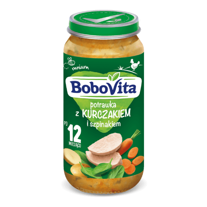 BoboVita Potrawka z kurczakiem i szpinakiem po 12 miesiącu 250 g