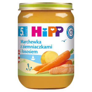HiPP, Marchewka z ziemniaczkami i łososiem, po 5. m-cu, 190 g