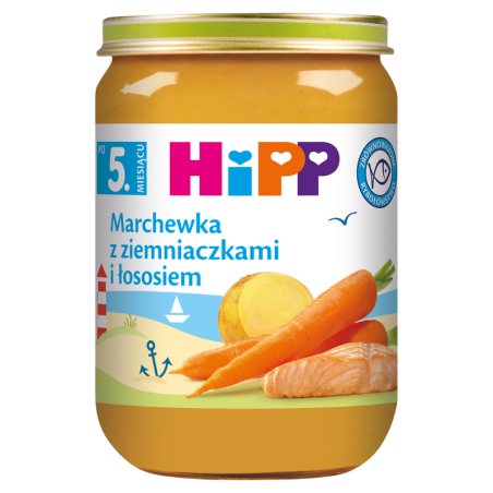 HiPP, Marchewka z ziemniaczkami i łososiem, po 5. m-cu, 190 g