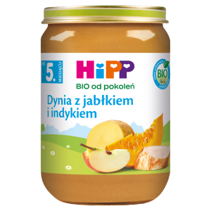 HiPP BIO od pokoleń, Dynia z jabłkiem i indykiem, po 5. m-cu, 190 g