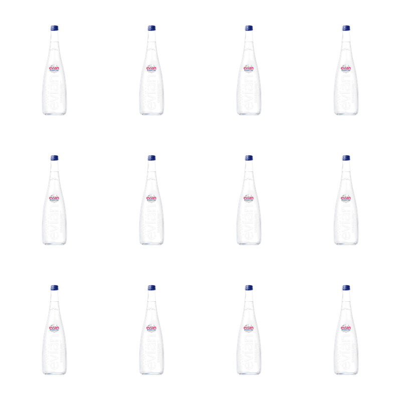 EVIAN woda mineralna gazowana szkło 750ml X12