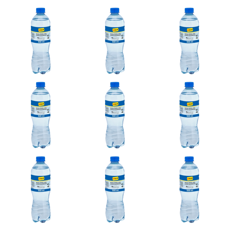 TOPSELLER Woda źródlana lekko gazowana 500 ml X9