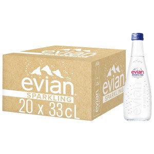 EVIAN woda mineralna gazowana szkło 330ml