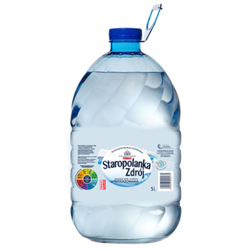 Naturalna Woda Źródlana Staropolanka Zdrój - Lekko Gazowana Butelka 5 L