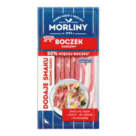 Boczek wędzony parzony plastry 150 g Morliny