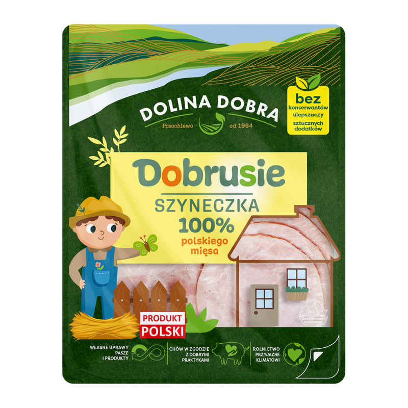 Dobrusie szyneczka 100% polskiego mięsa w plastrach 100g Dolina Dobra