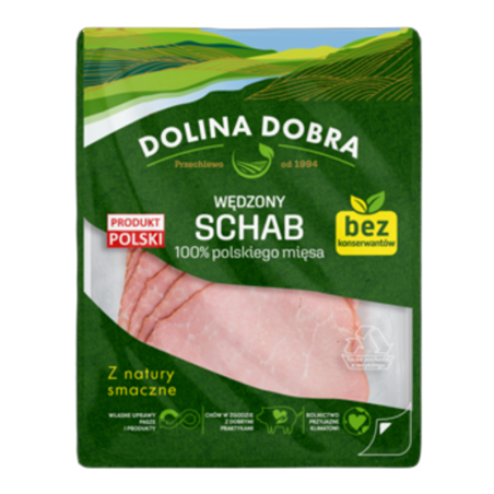 Schab 100 % mięsa bez konserwantów w plastrach 100g Dolina Dobra