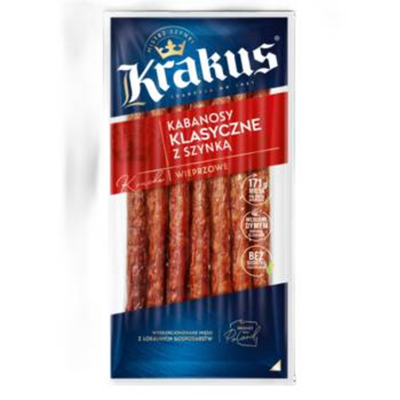 Kabanosy klasyczne z szynką 180 g Krakus