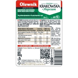 Sucha krakowska z pieprzem 80 g Olewnik