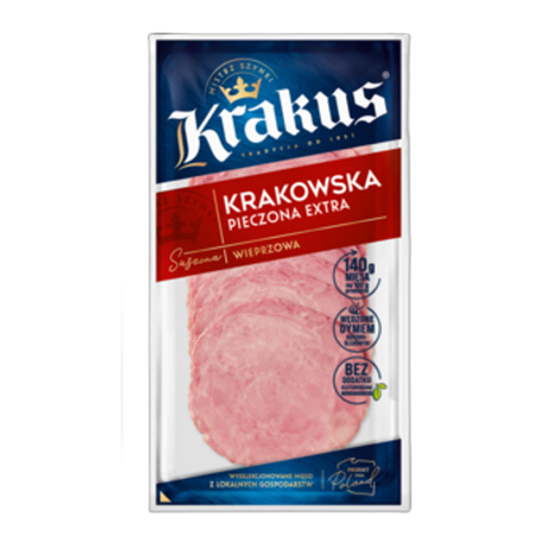 Krakowska pieczona extra 80g Krakus