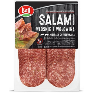 Salami włoskie z wołowiną plastry 80 g Bell