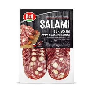 Salami z orzechami plastry 70g Bell