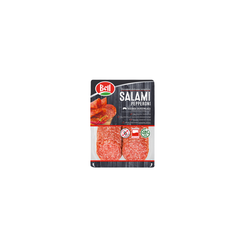 Salami dojrzewające pepperoni plastry 100 g Bell