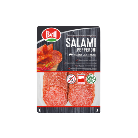Salami dojrzewające pepperoni plastry 100 g Bell