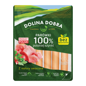 Parówki 100% polskiej szynki 200g Dolina Dobra