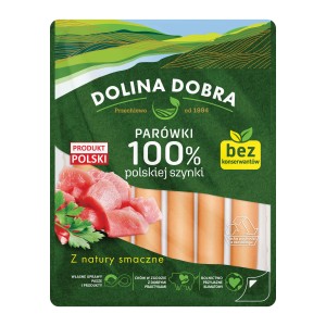 Parówki 100% polskiej szynki 200g Dolina Dobra