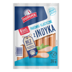 Parówki z indyka Klasyczne 215 g Indykpol
