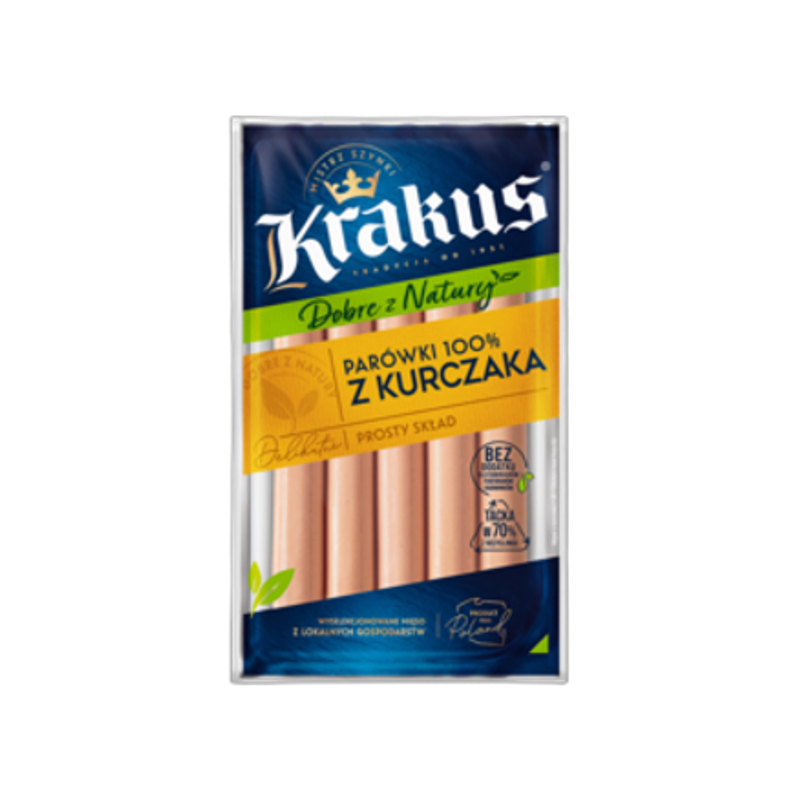 Parówki 100% z kurczaka 185g Krakus