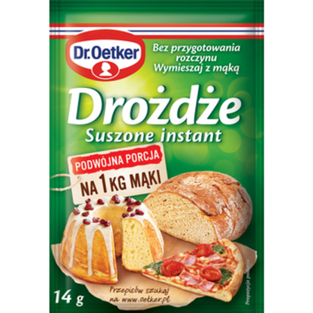 Dr. Oetker Drożdże Instant Suche Suszone Piekarskie Naturalne 14g