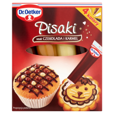 Dr. Oetker Pisaki smak czekolada i karmel 76 g (4 tubki)