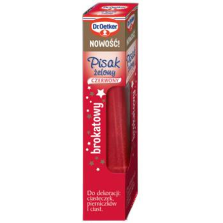 Dr. Oetker Pisaki żelowy czerwony brokatowy 19 g